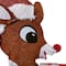36" LED Rudolph Reindeer Crossing Outdoor Christmas Sign Decoration